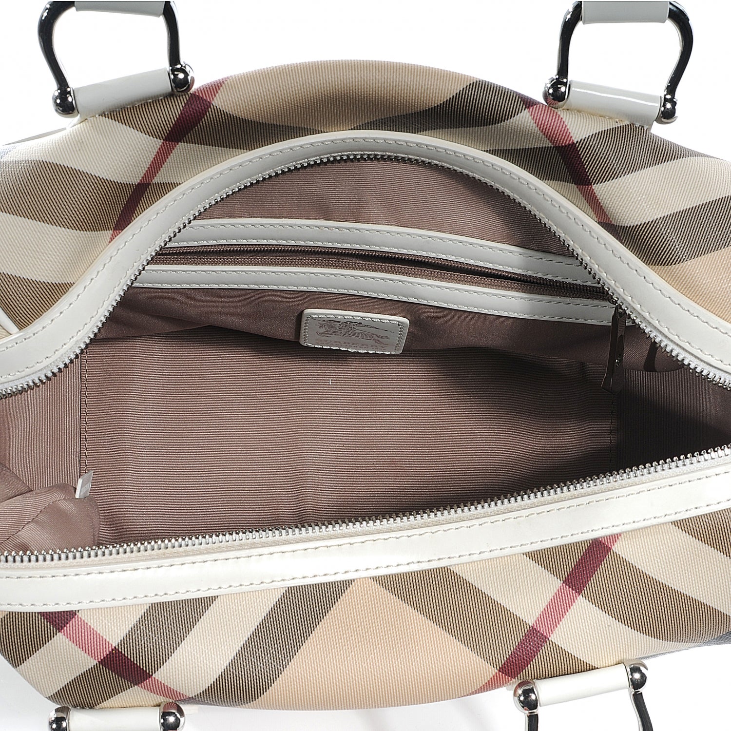 Burberry Nova Check Tote White 6 of 9