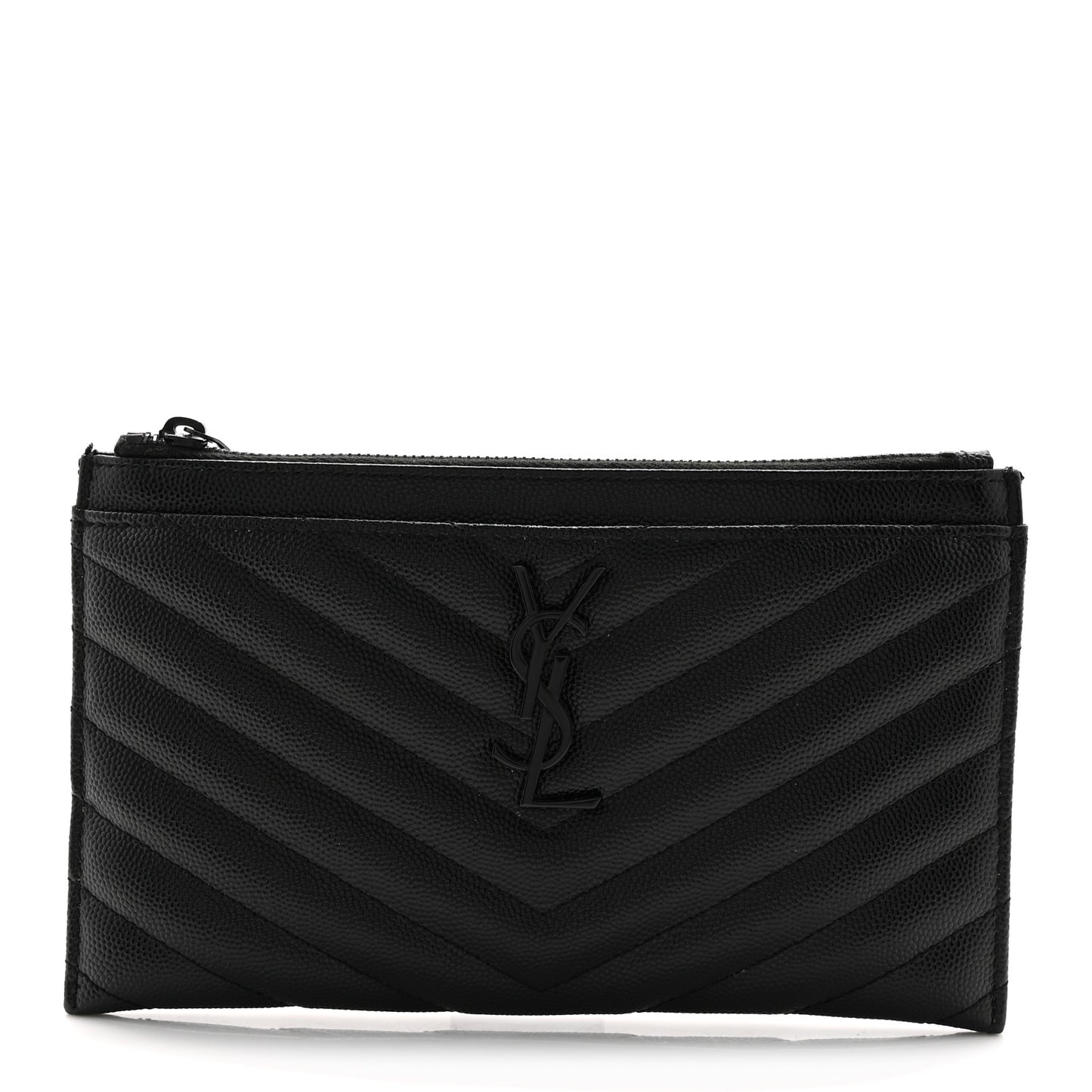 Grain De Poudre Chevron Monogram Monochrome Bill Pouch Black