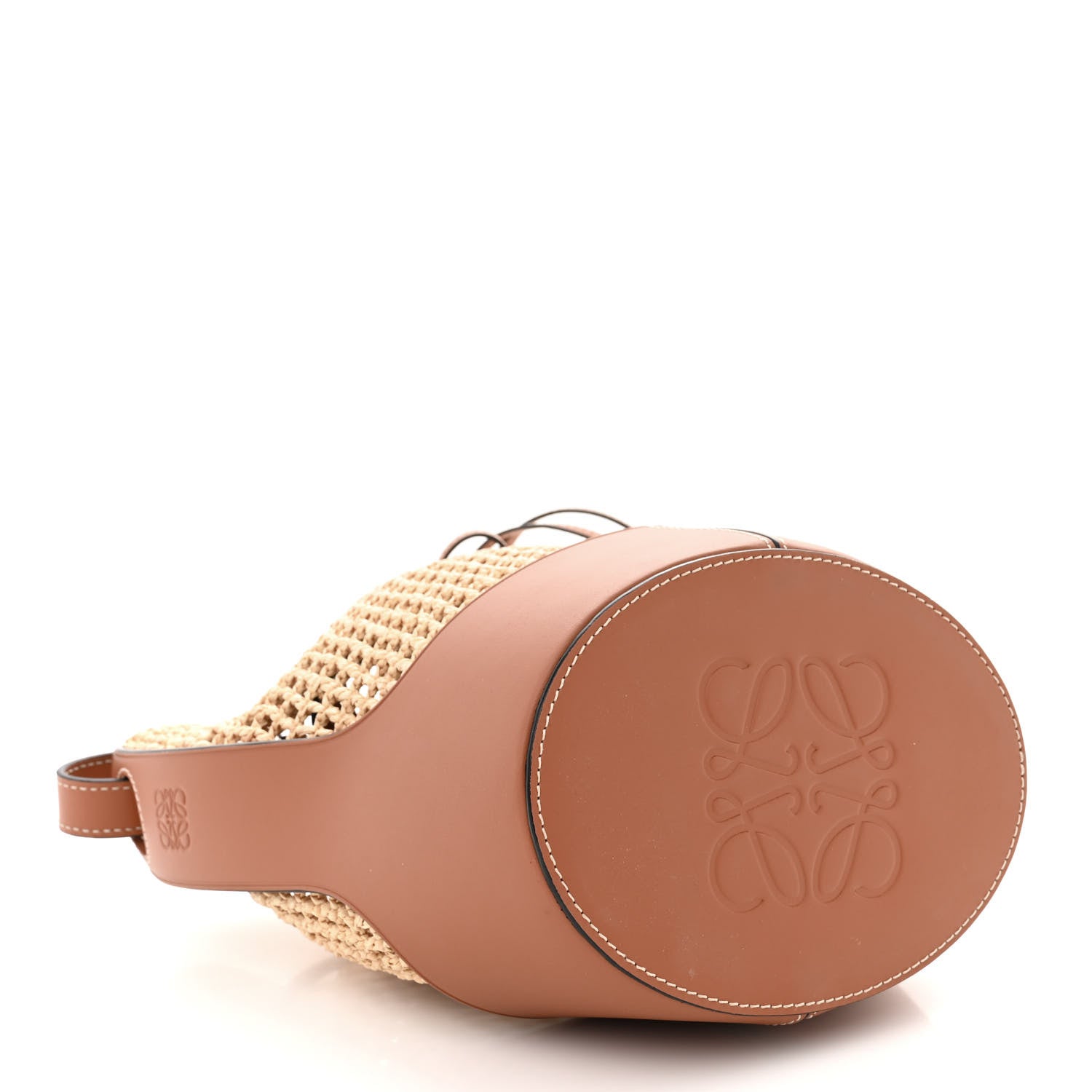 Loewe Raffia Calfskin Balloon Bucket Bag Natural Tan 4 of 9
