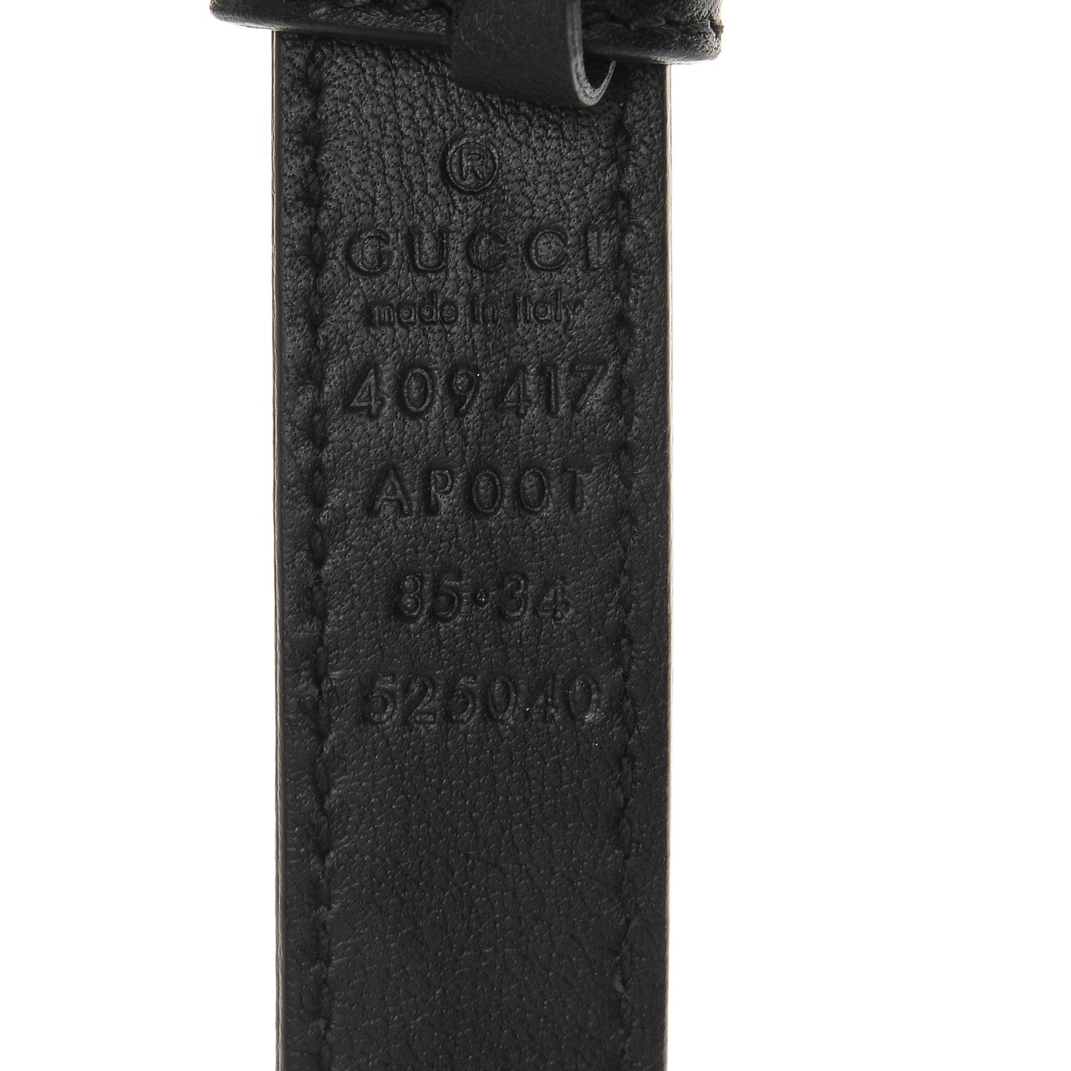 Gucci Calfskin Double G 20mm Belt 85 34 Black 6 of 6