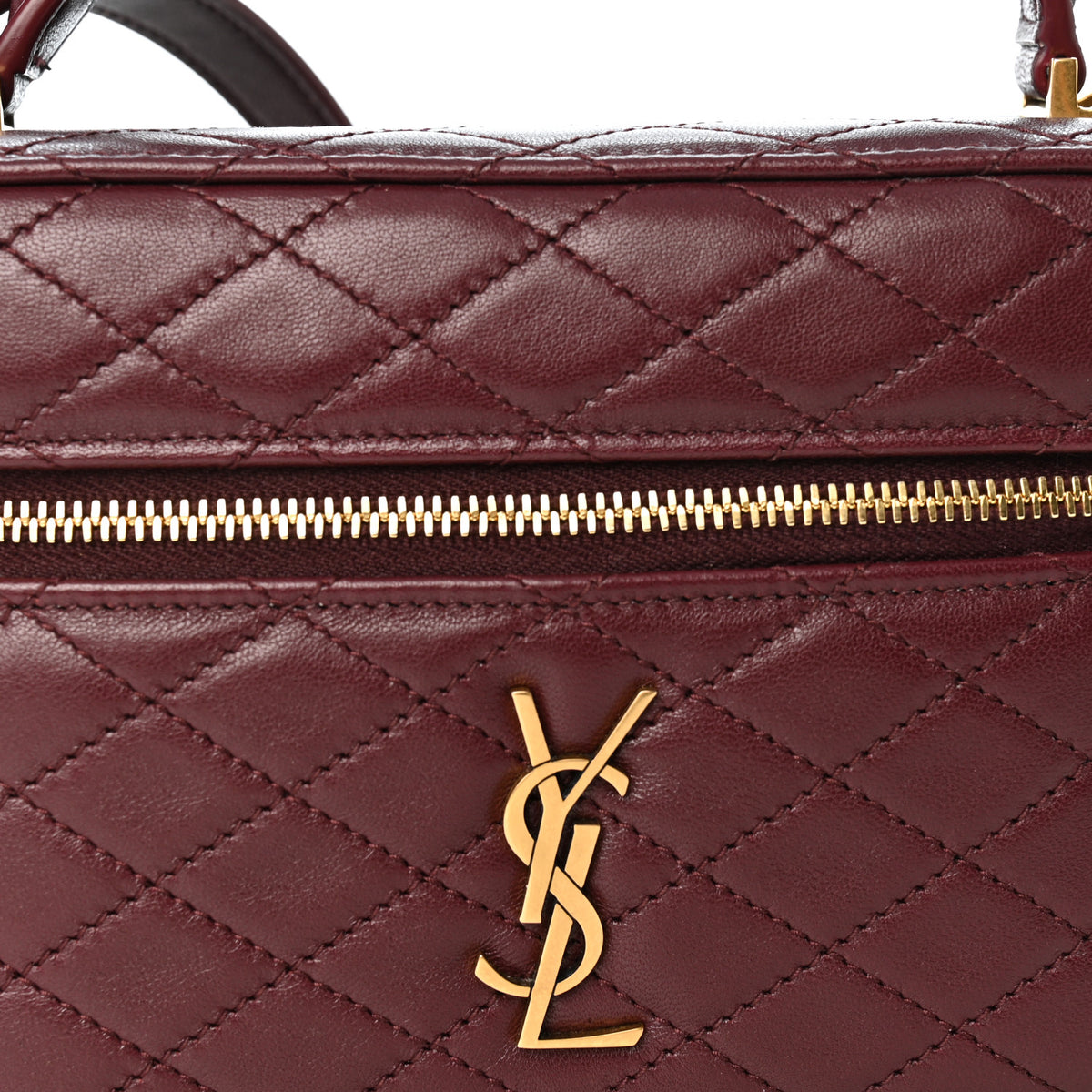 Saint Laurent Lambskin Quilted Mini Gaby Vanity Case Rouge Cabernet 7 of 9
