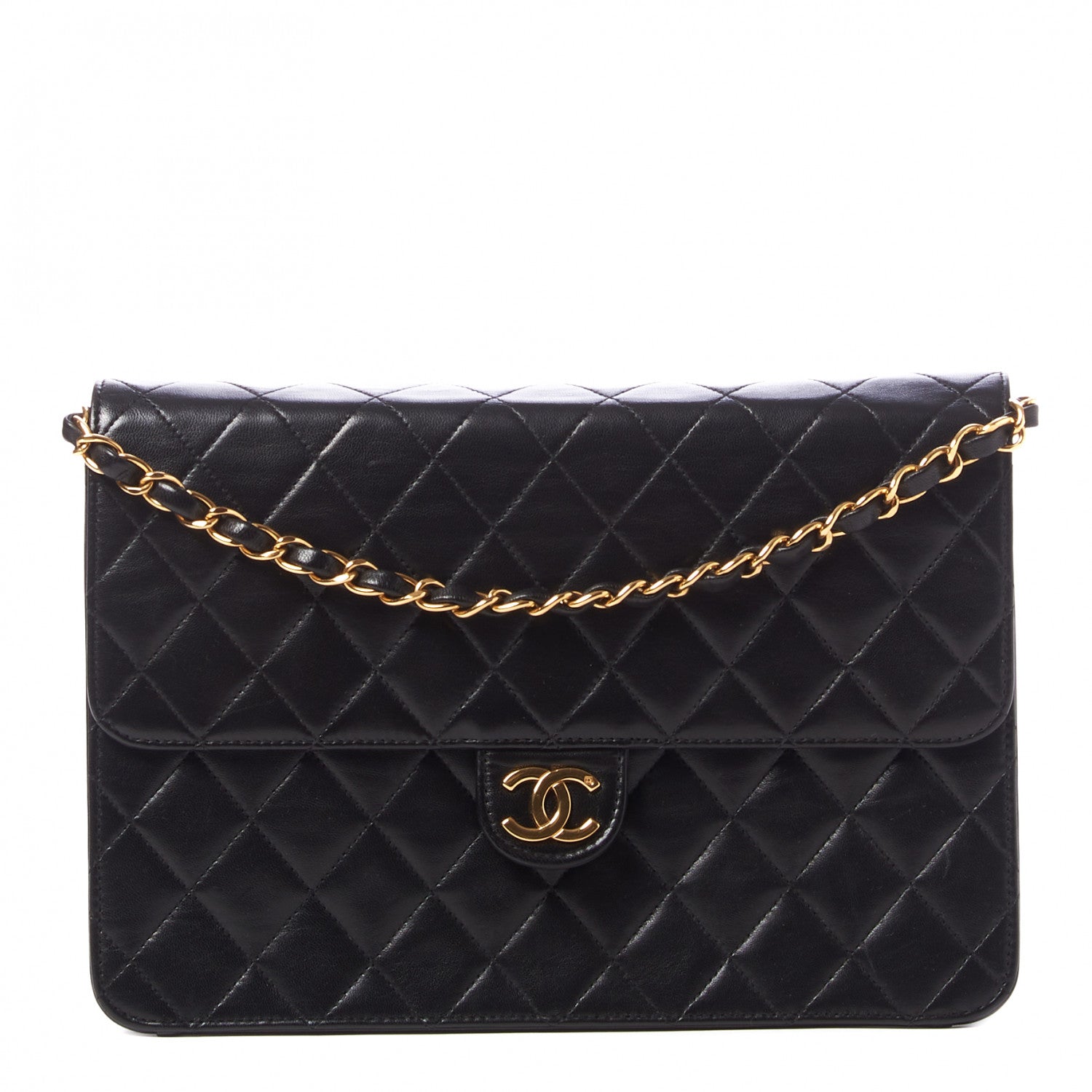 Chanel Lambskin Quilted Medium Single Flap Black 1 of 9