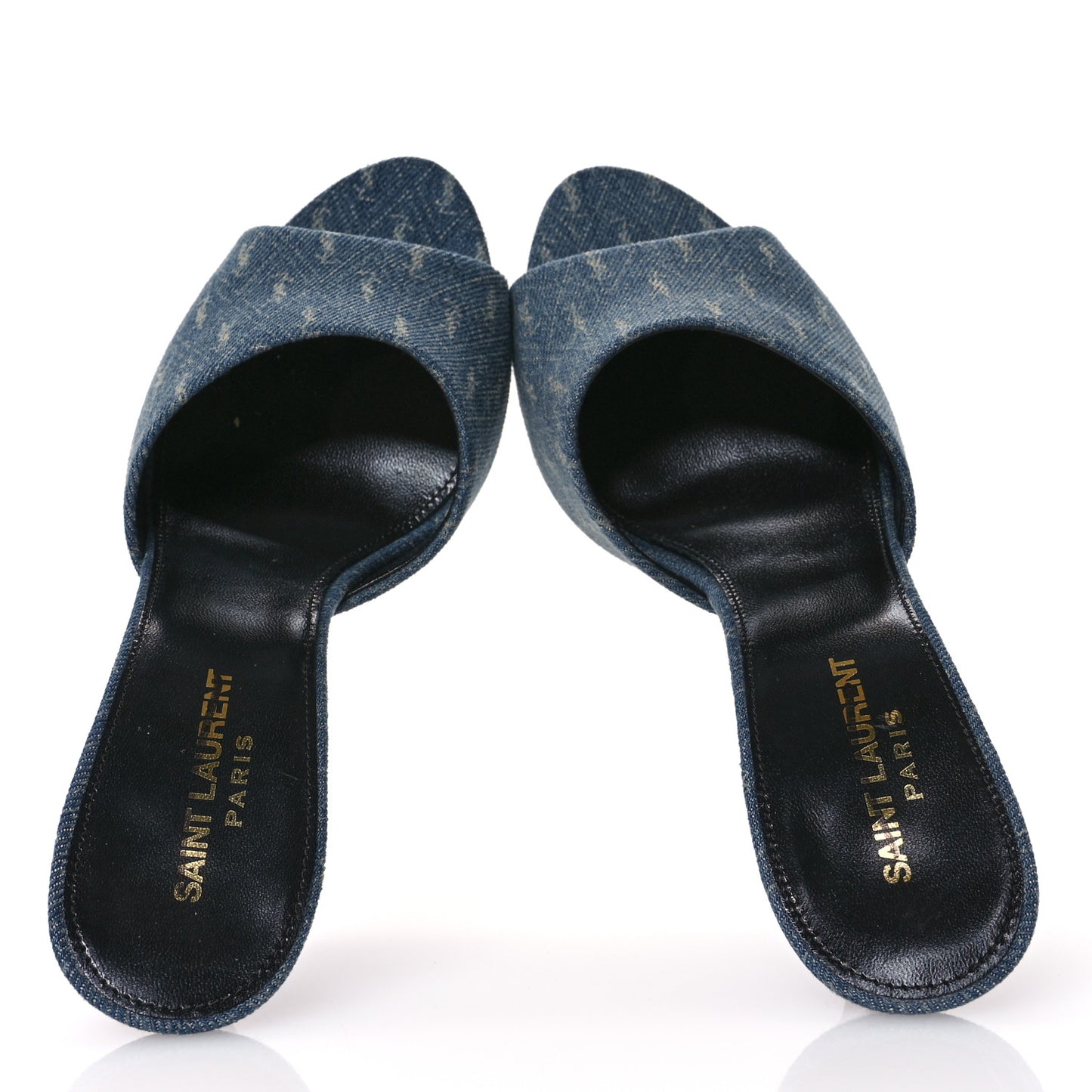 Denim Monogram La 16 Mule Sandals 39 Blue Jeans