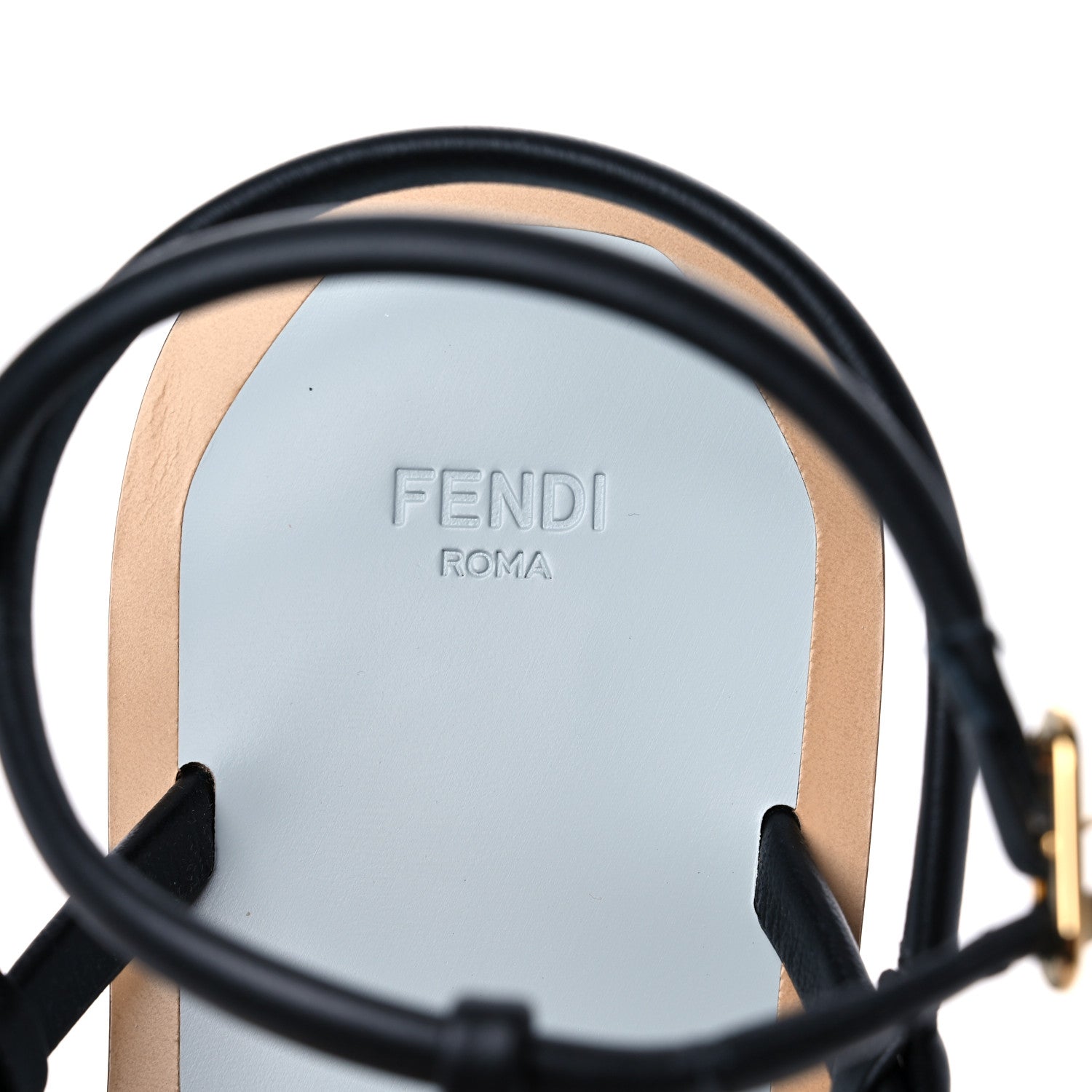 Fendi Nappa O’Lock Flat Thong Sandals 38 Black 7 of 9