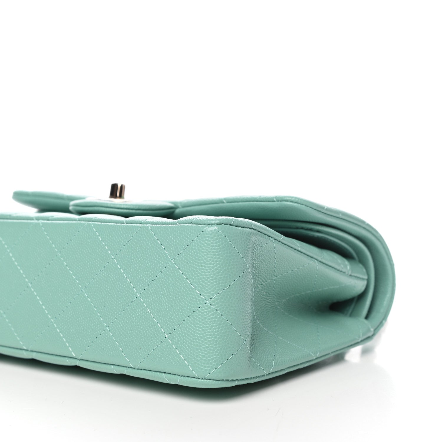 Chanel Caviar Quilted Small Double Flap Light Green 9 of 11
