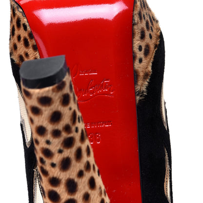 Christian Louboutin Suede Miralep 140 Pumps 36 Black Gold 8 of 10