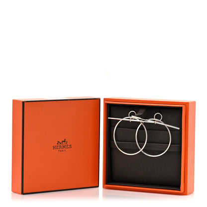Hermes Sterling Silver MM Loop Earrings 5 of 5