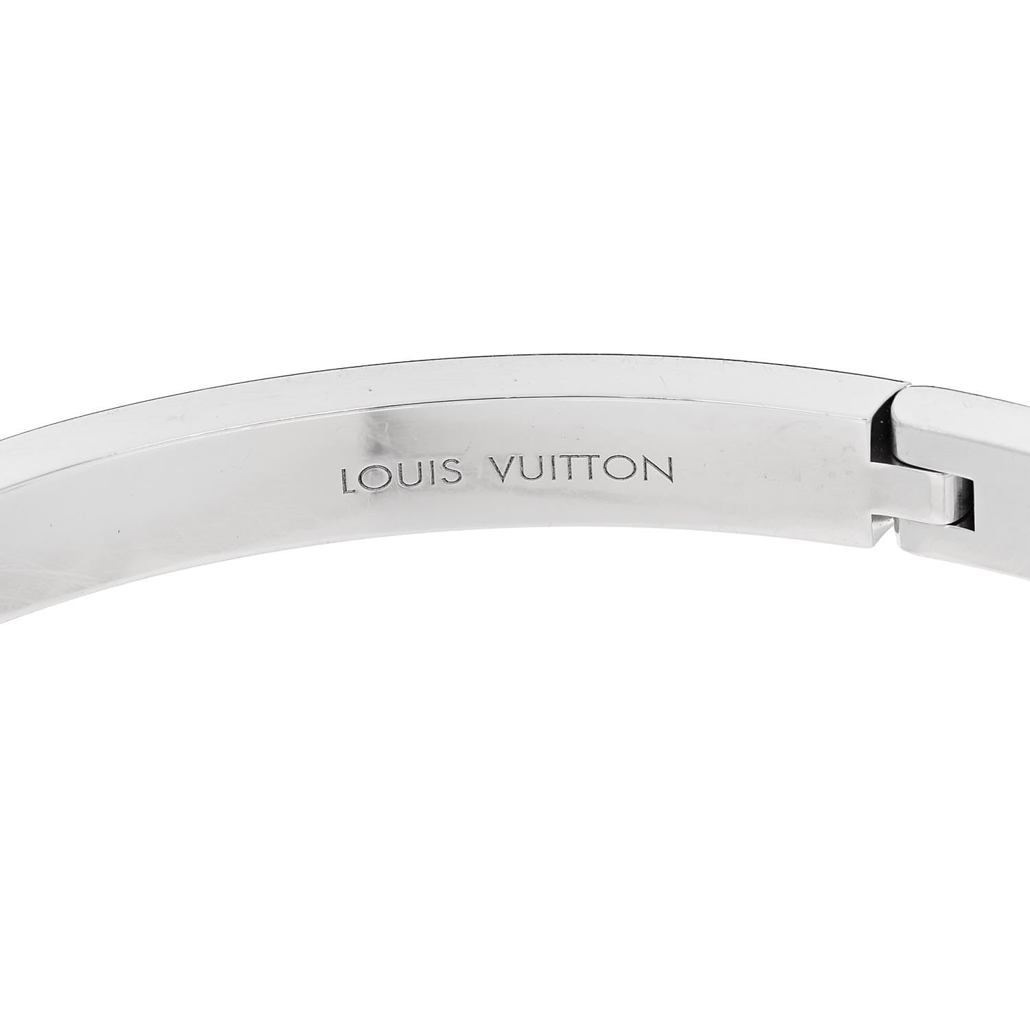 Louis Vuitton 18K White Gold Diamond Empreinte Bangle Bracelet 16 3 of 4