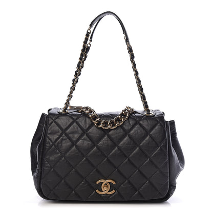 Chanel Aged Calfskin Quilted Large Pondichery Flap Black 1 of 10
