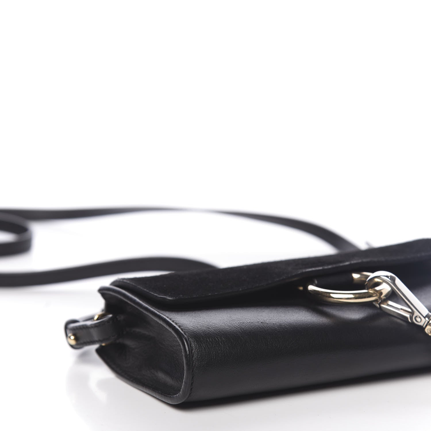 Chloe Suede Calfskin Mini Faye Shoulder Bag Black 7 of 9
