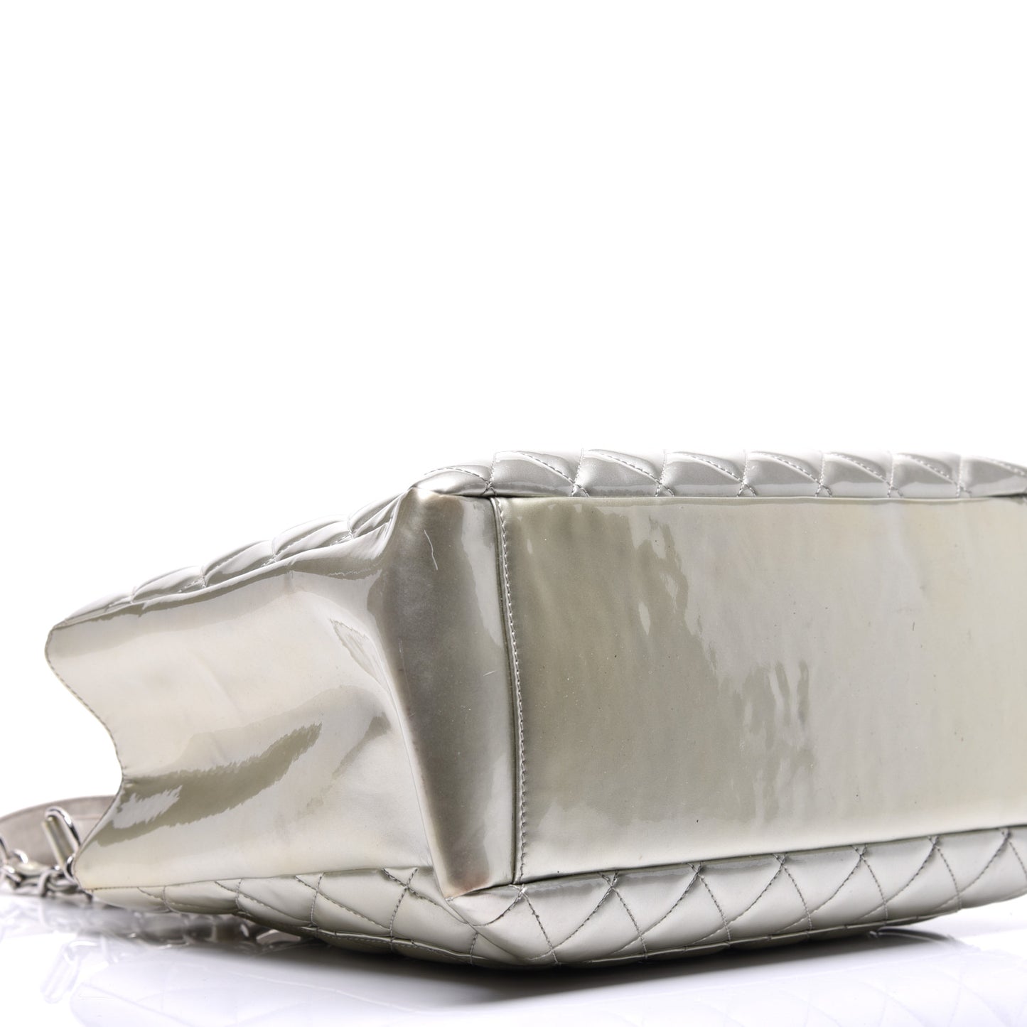 Patent Quilted Grand Shopping Tote GST Silver Gold