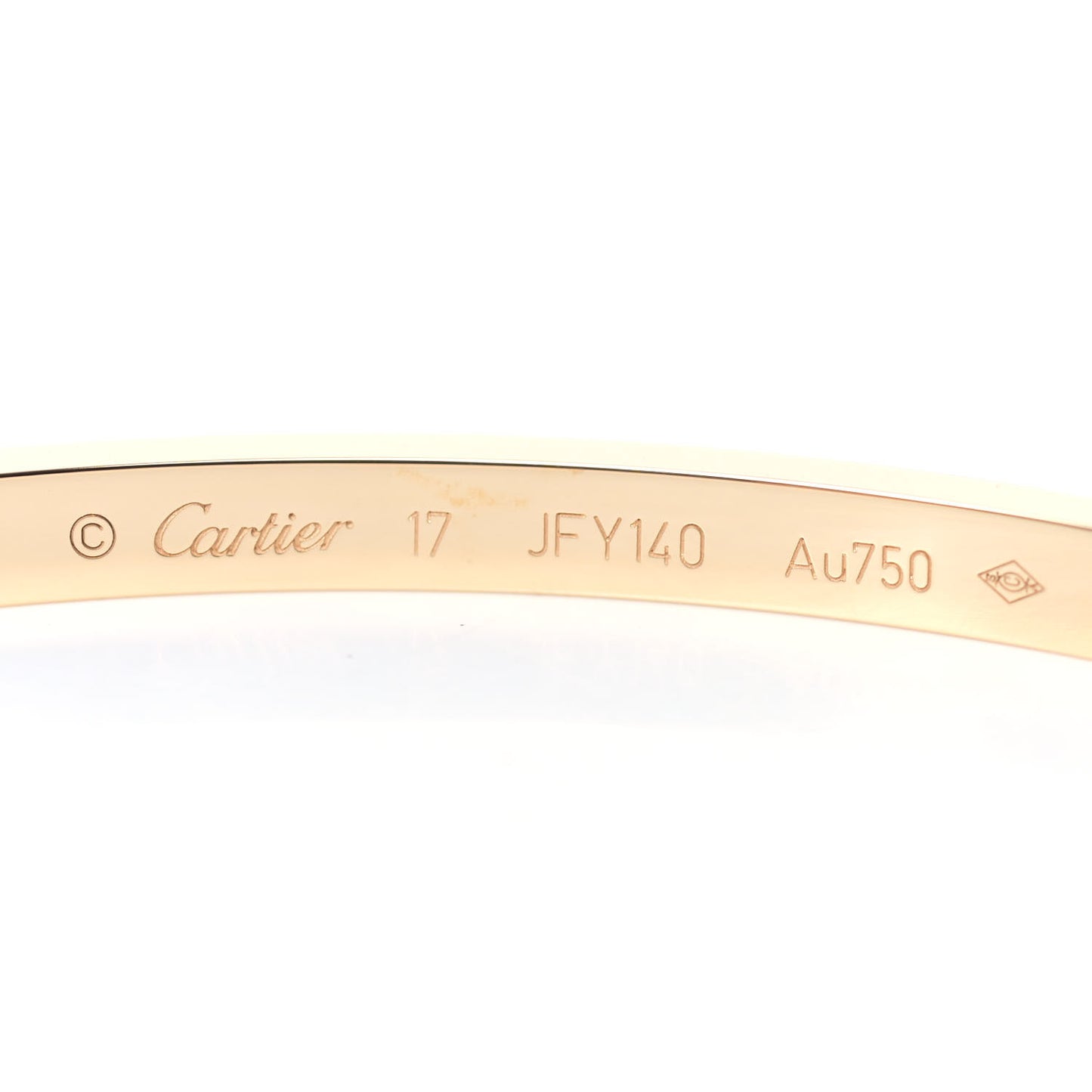 18K Yellow Gold Small LOVE Bracelet 17