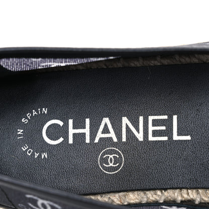 Chanel Mesh Grosgrain CC Espadrilles 36 Black White 9 of 9