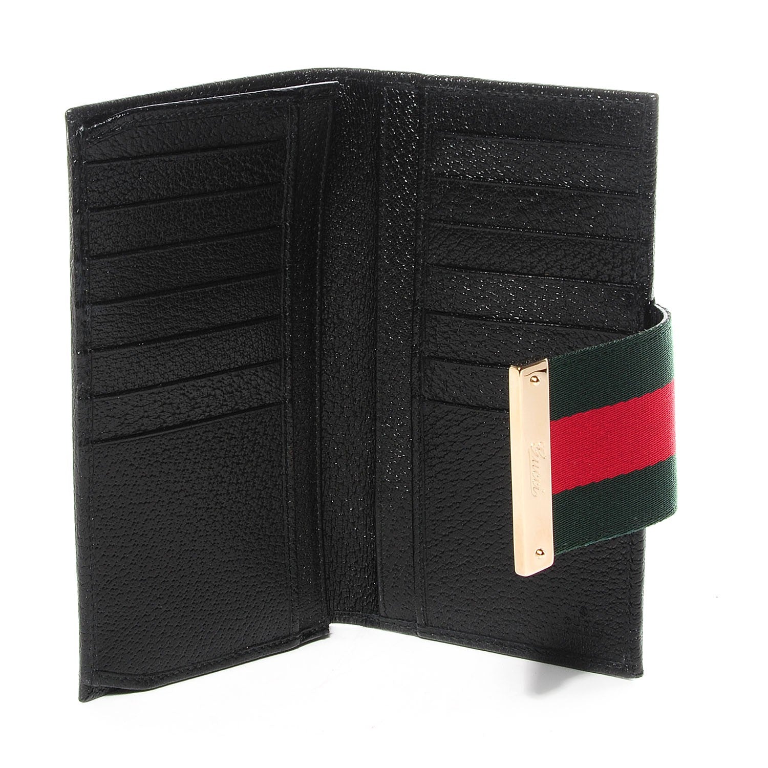 Gucci Monogram Ladies Web Continental Wallet Black 7 of 7