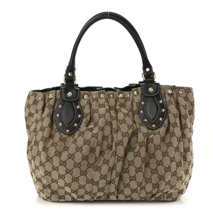Gucci Monogram Studded Pelham Tote Dark Brown 1 of 11