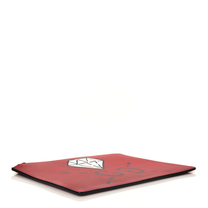 Gucci Calfskin GucciGhost Print Pouch Hibiscus Red 4 of 11
