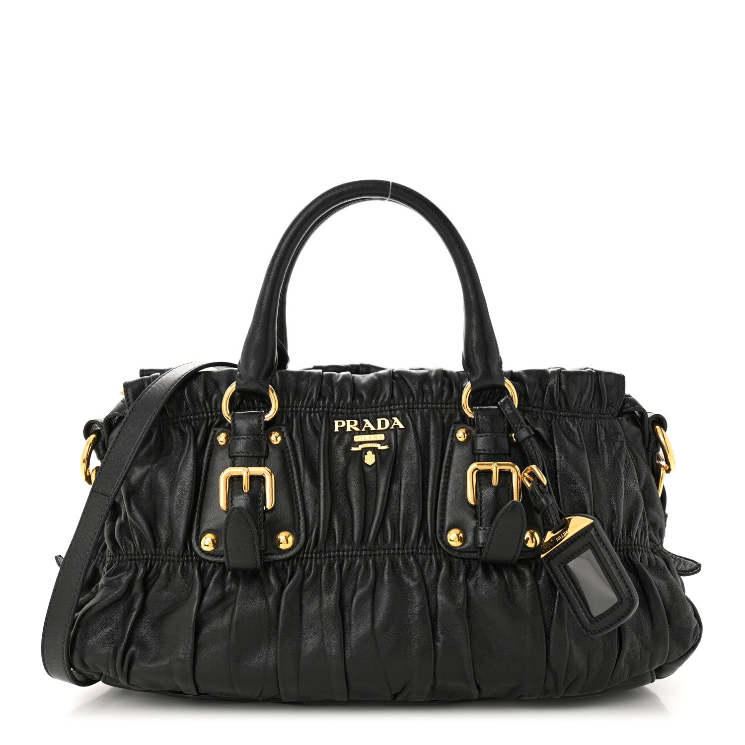 Prada Nappa Gaufre Shopping Satchel Black 1 of 10