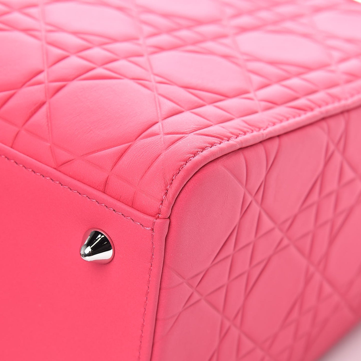 Ultra Matte Calfskin Cannage Medium Lady Dior Pink