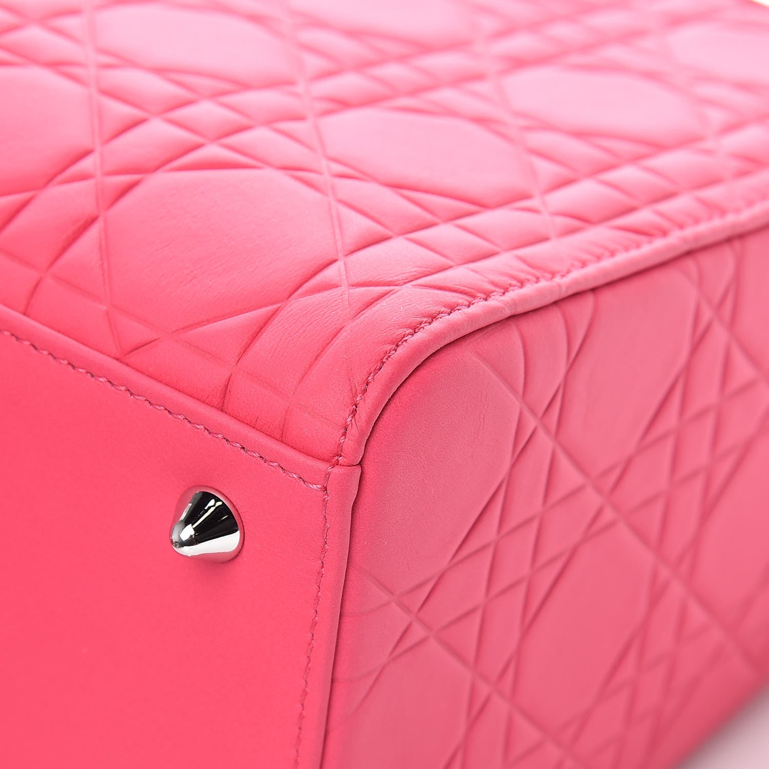 Christian Dior Ultra Matte Calfskin Cannage Medium Lady Dior Pink 11 of 15