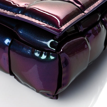 Bottega Veneta Glossy Nail Polish Nappa Maxi Intreccio Padded Cassette Crossbody Bag Holographic 6 of 9