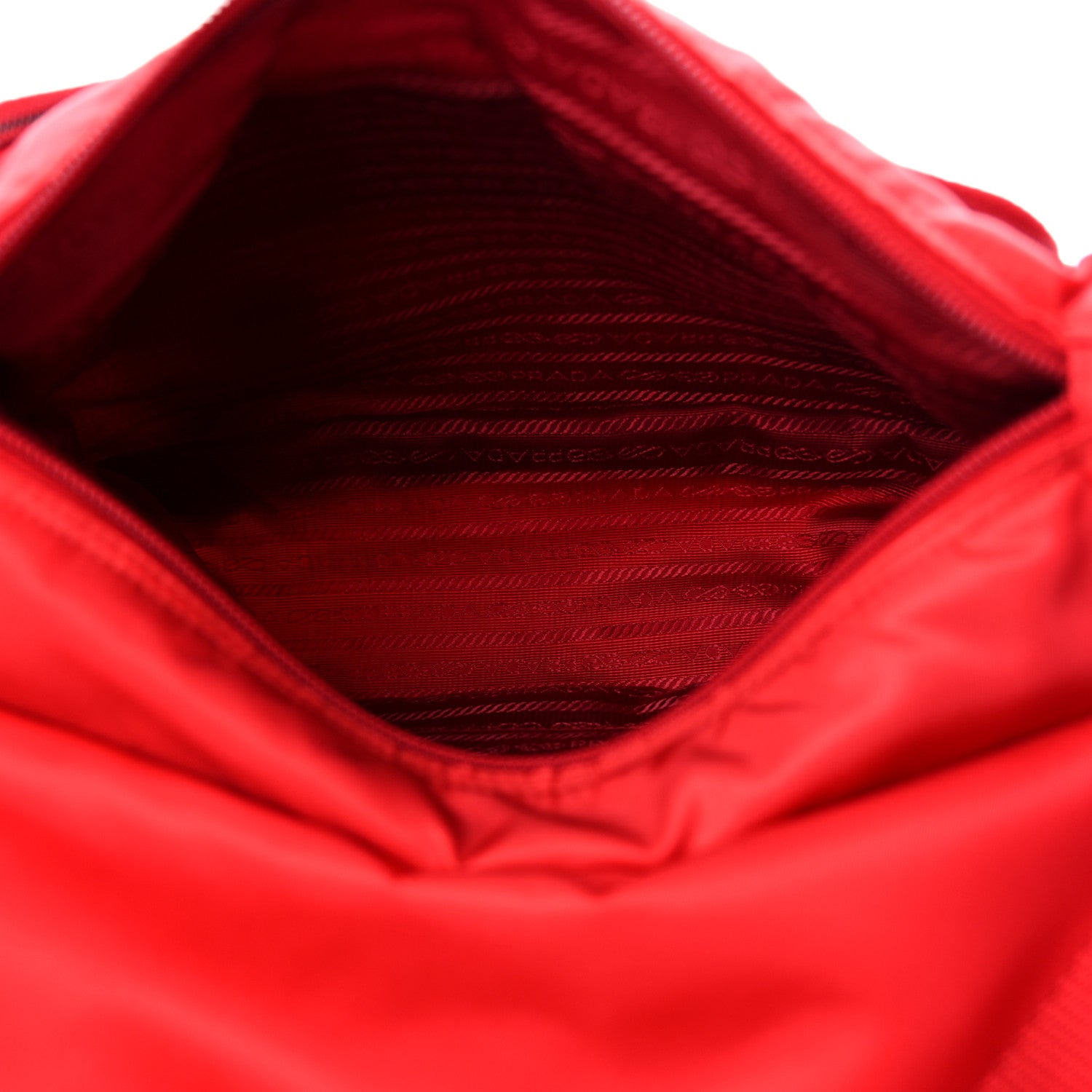 Prada Tessuto Nylon Saffiano Messenger Bag Rosso 4 of 12