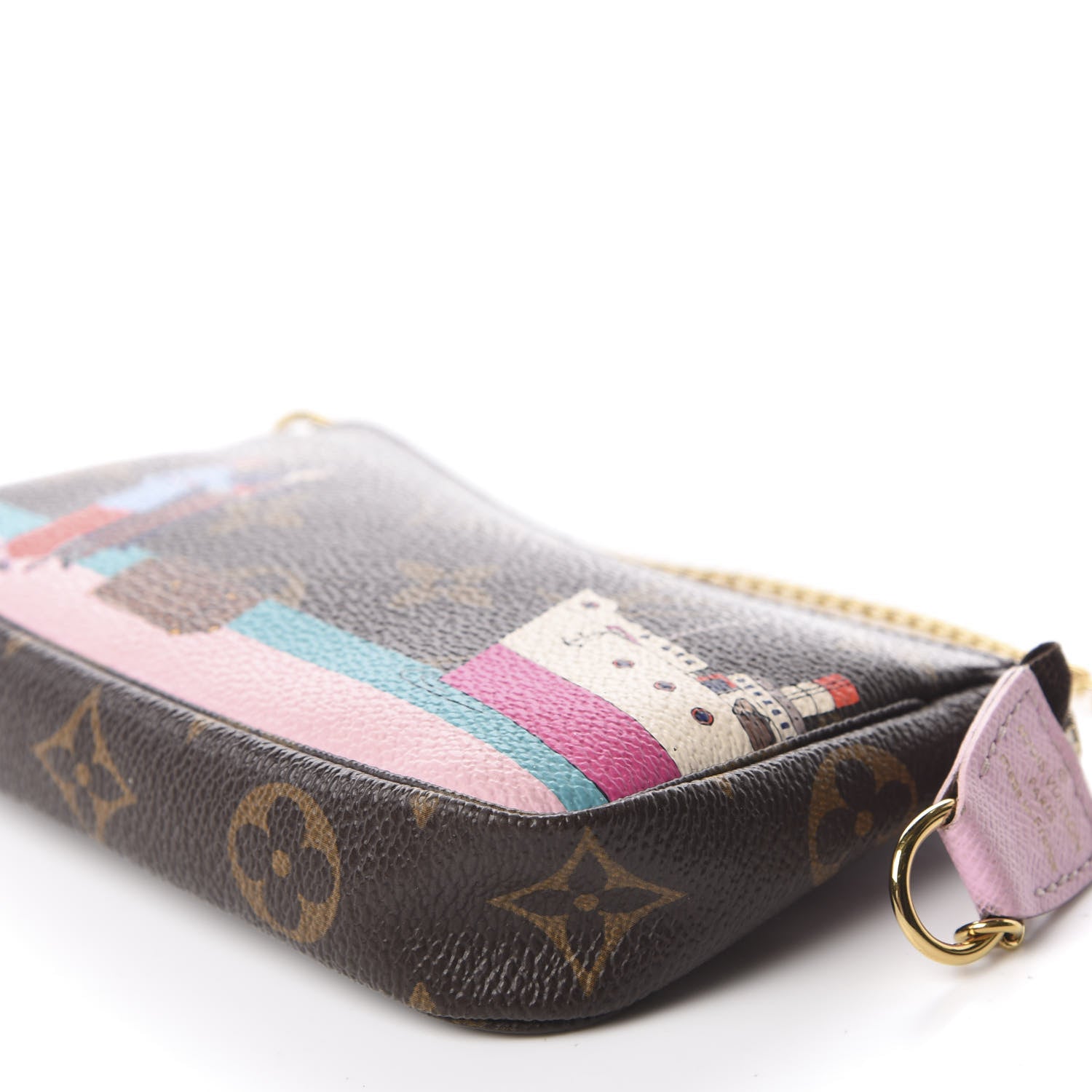 Louis Vuitton Monogram 2016 Christmas Animation Mini Pochette Accessories Rose Ballerine 7 of 10