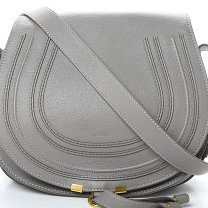 Chloe Calfskin Medium Marcie Round Crossbody Bag Cashmere Grey 9 of 16