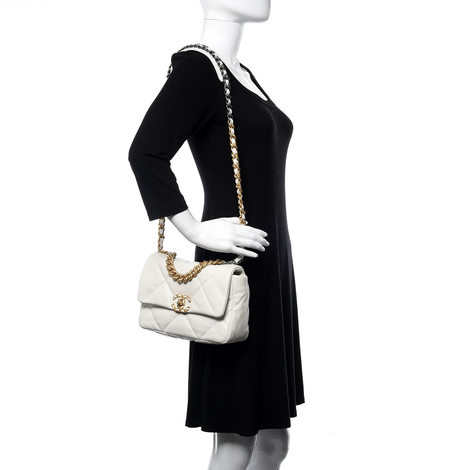 Chanel Lambskin Quilted Medium 19 Flap White 2 of 11