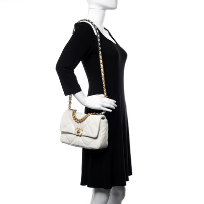 Chanel Lambskin Quilted Medium 19 Flap White 2 of 11