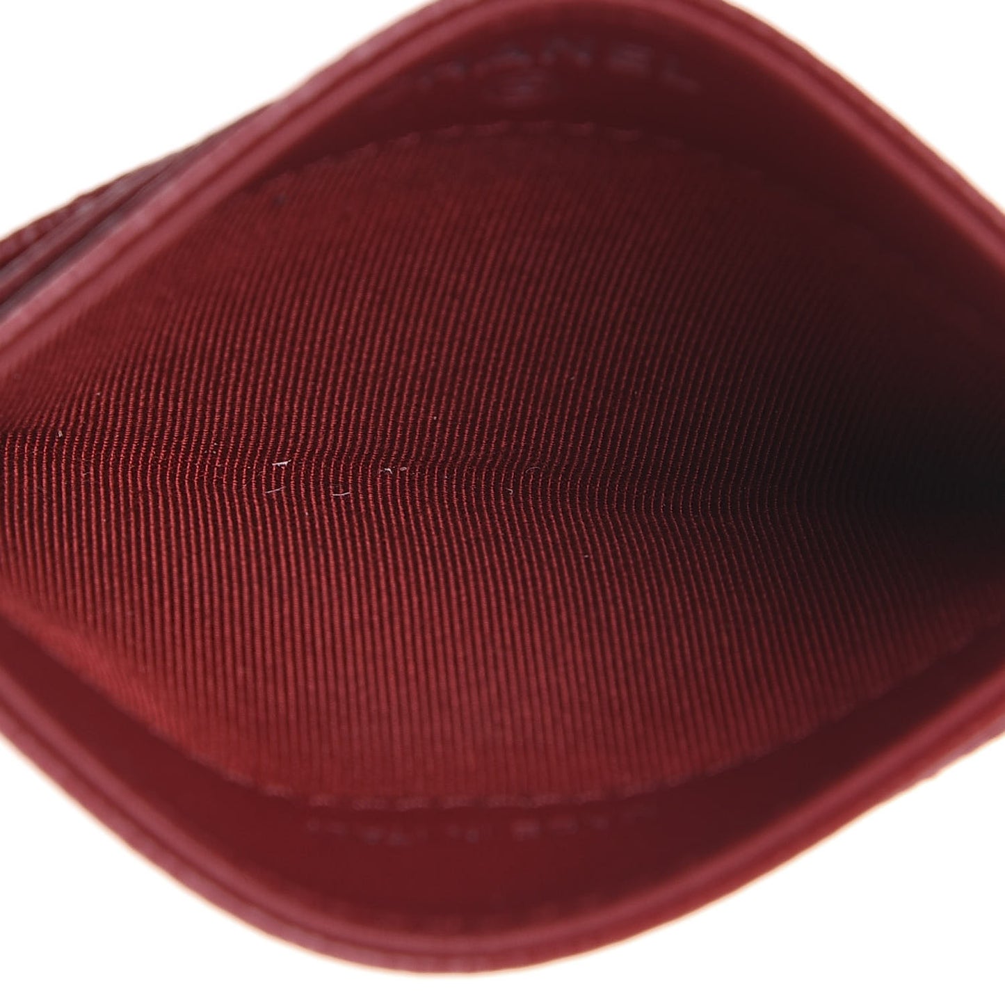 Caviar Quilted Card Holder Red