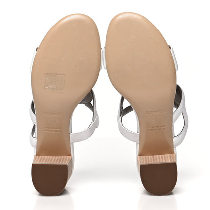 Hermes Nappa Bikini Sandals 38 White 5 of 8