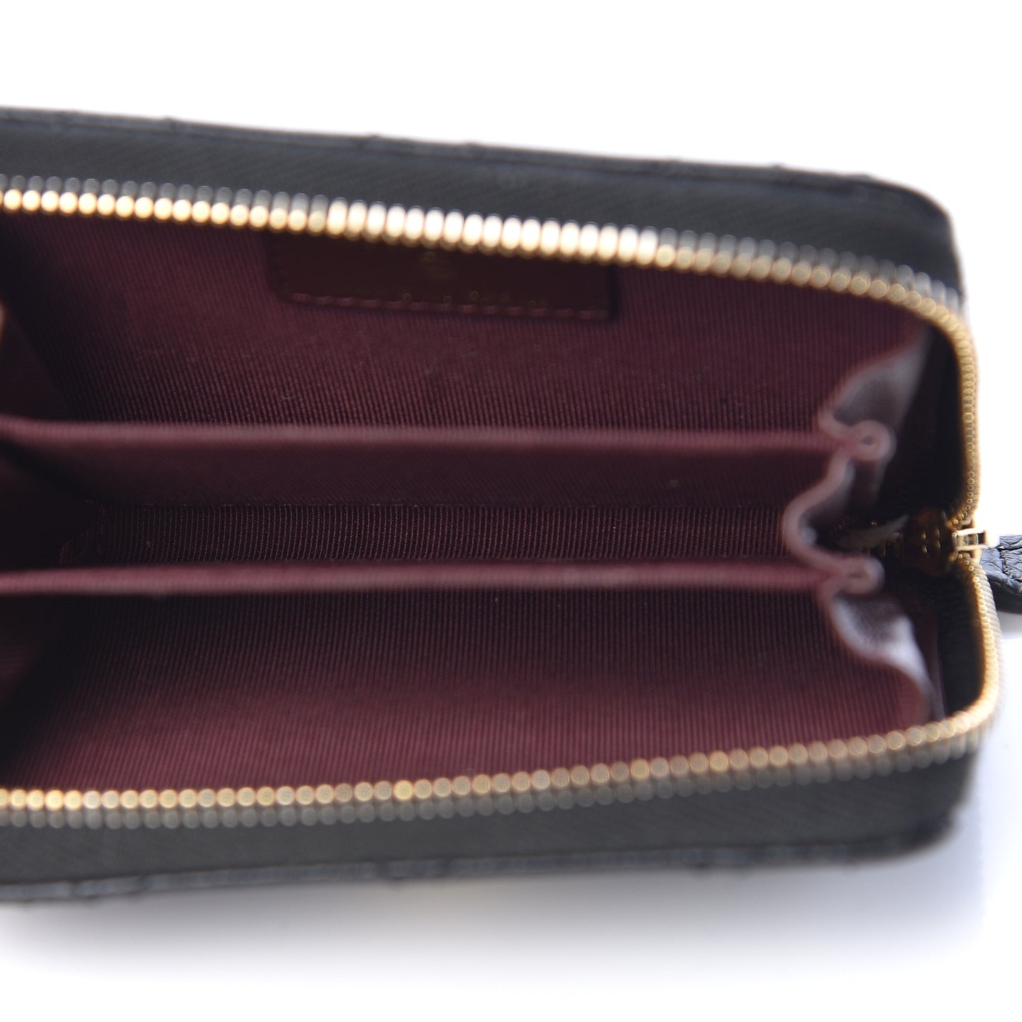 Caviar Quilted Zip Coin Purse Black