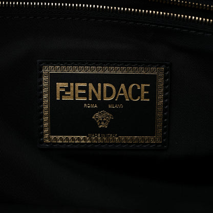 Fendi X VERSACE Silk Vitello Fendace FF Baroque Backpack Tobacco Black Gold 6 of 8