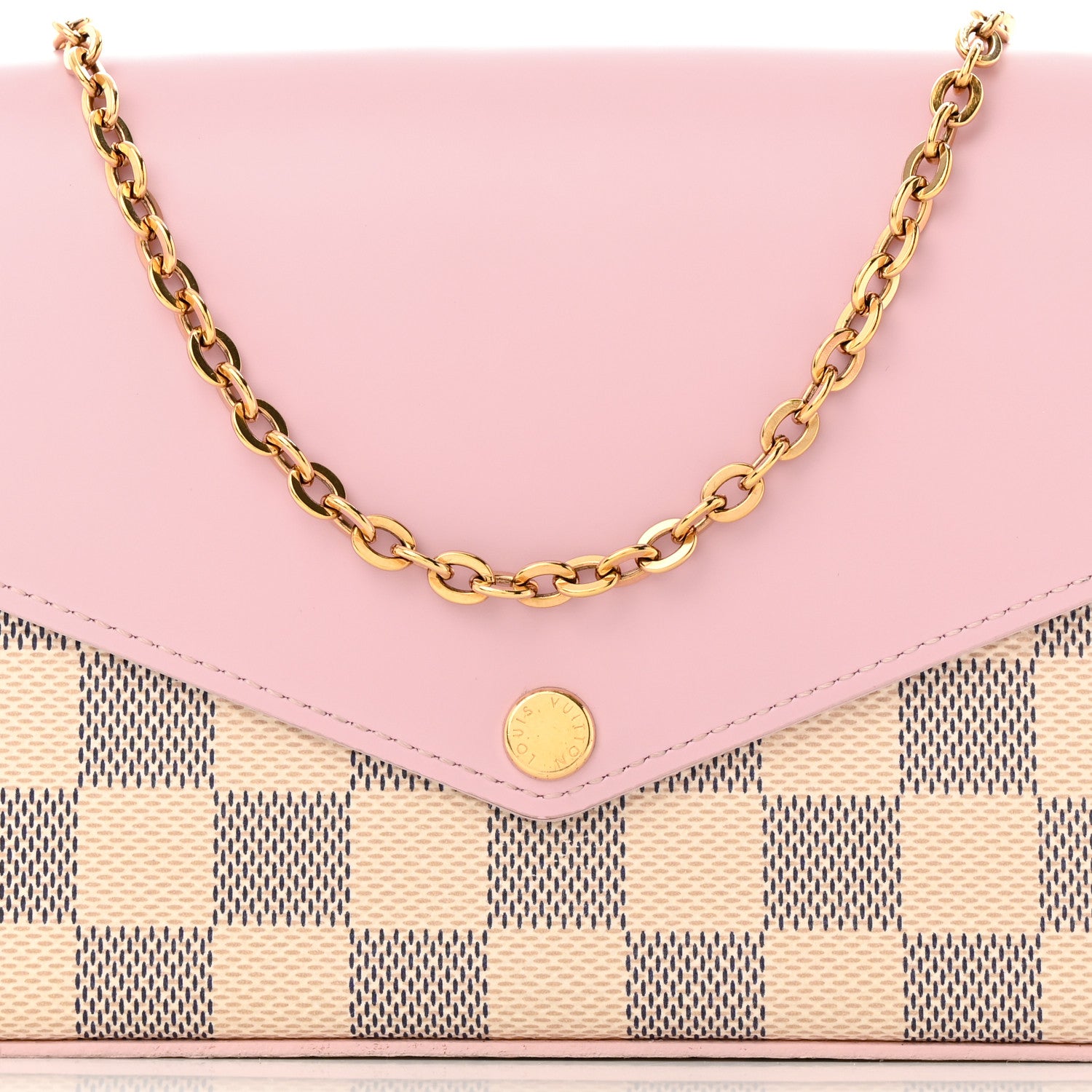 Louis Vuitton Damier Azur Calfskin Pochette Felicie Eau De Rose 9 of 11