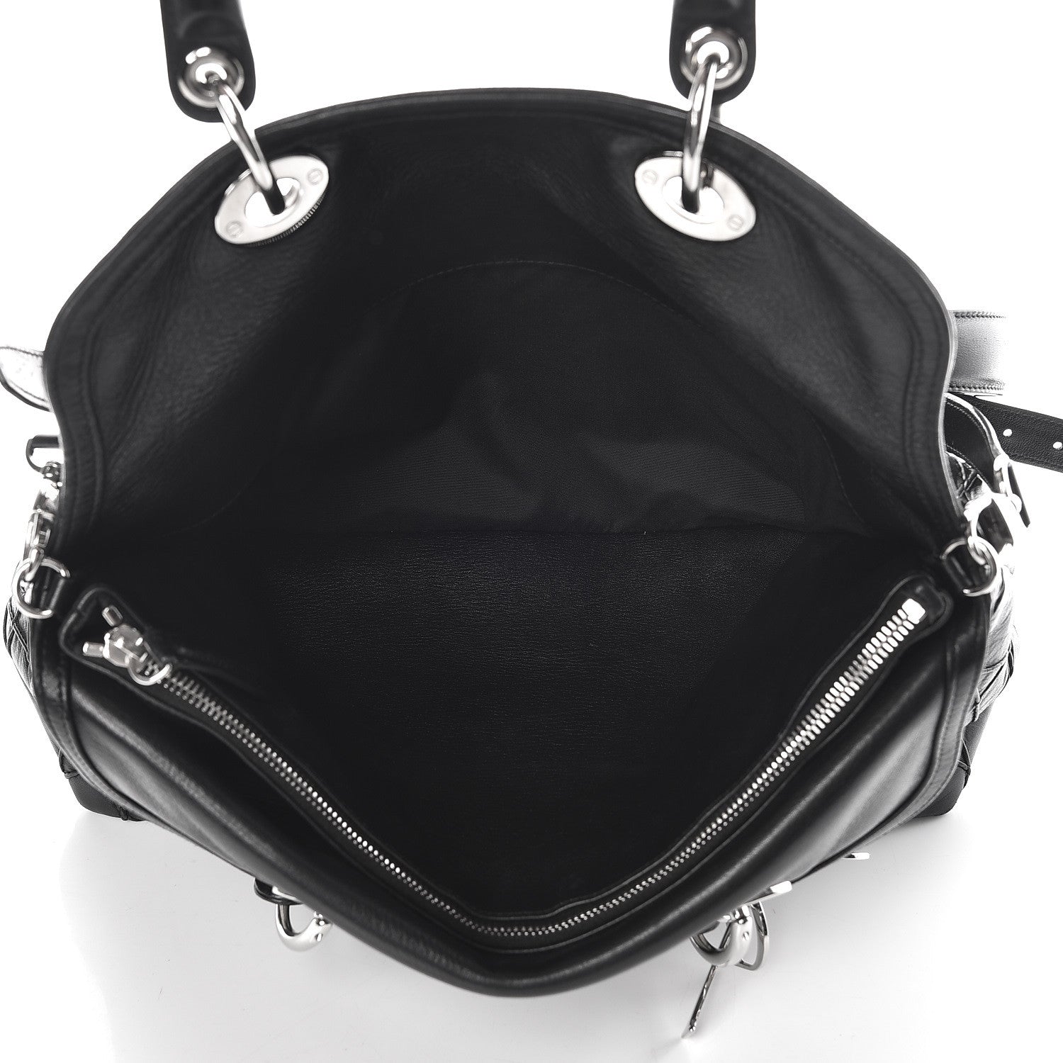Christian Dior Lambskin Cannage Medium Granville Tote Black 7 of 19