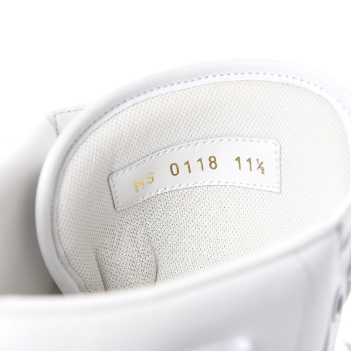 Calfskin Monogram Denim Rivoli High Top Sneakers 11.5 White