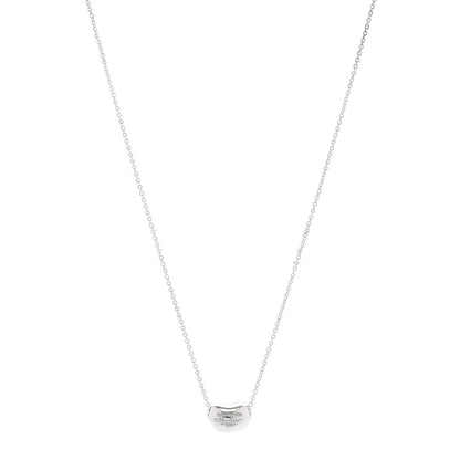 Tiffany Sterling Silver Elsa Peretti 11mm Bean Pendant Necklace 1 of 5