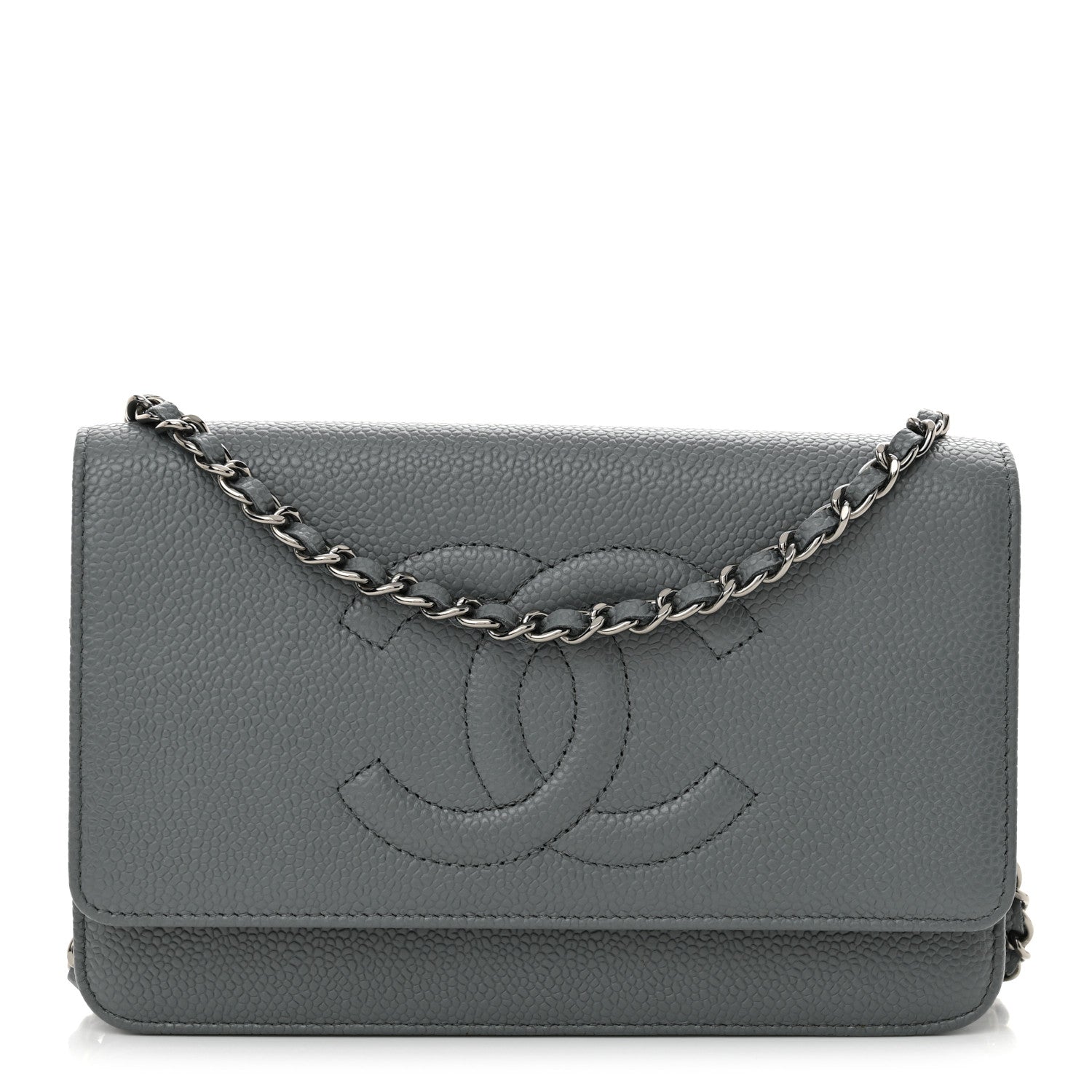 Chanel Caviar Timeless CC Wallet on Chain WOC Blue 1 of 11
