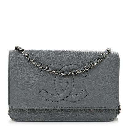 Chanel Caviar Timeless CC Wallet on Chain WOC Blue 1 of 11