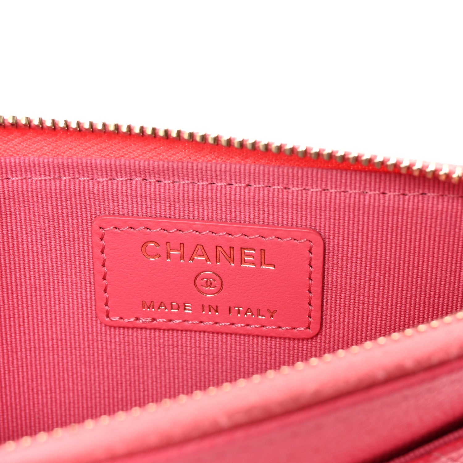 Chanel Caviar Quilted CC Zip Around Card Holder Pink 6 of 7