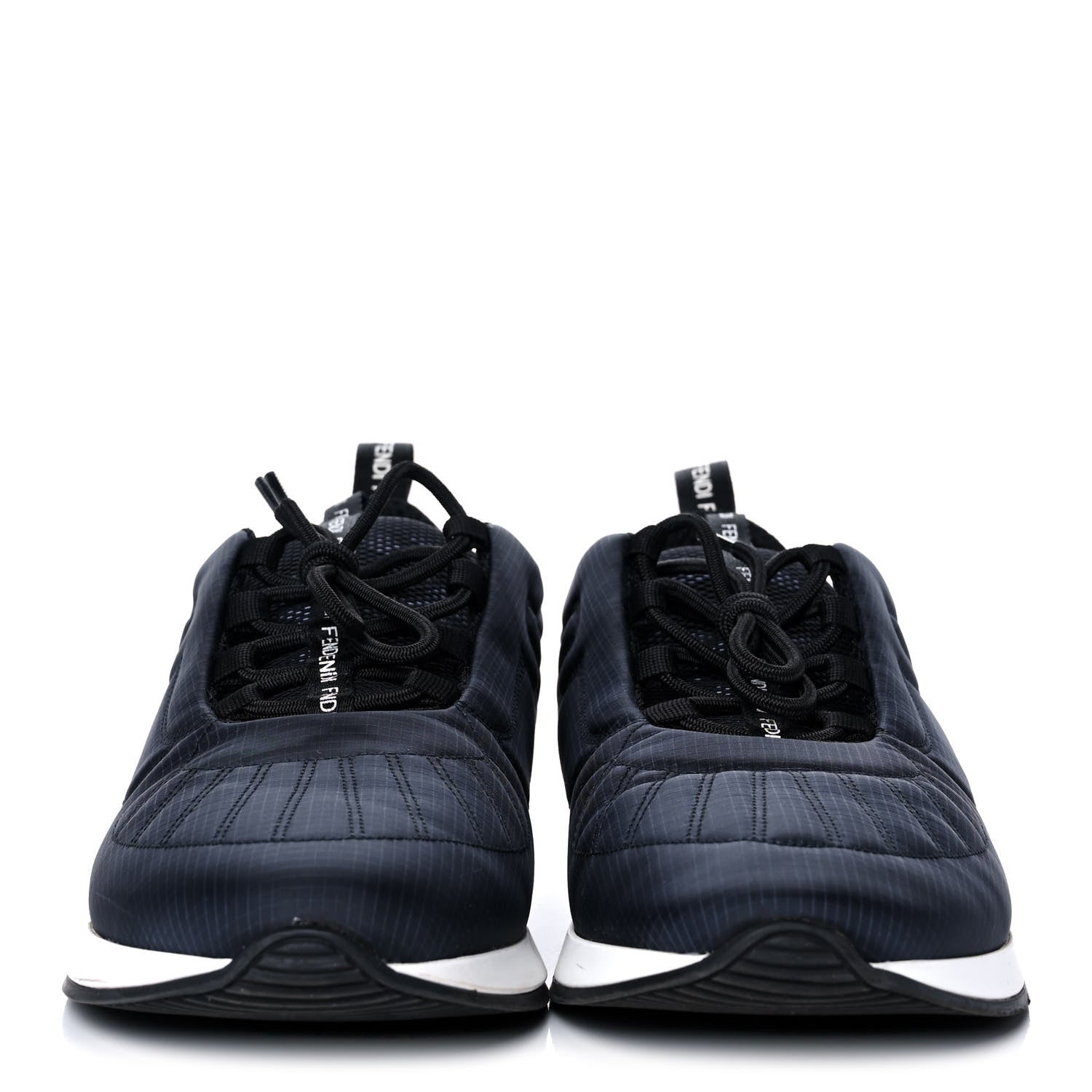 Fendi Nylon Womens FFreedom Sneakers 41 Blue Scuro Black White 2 of 9