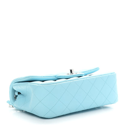 Chanel Lambskin Quilted Mini Rectangular Flap Neon Blue 4 of 9