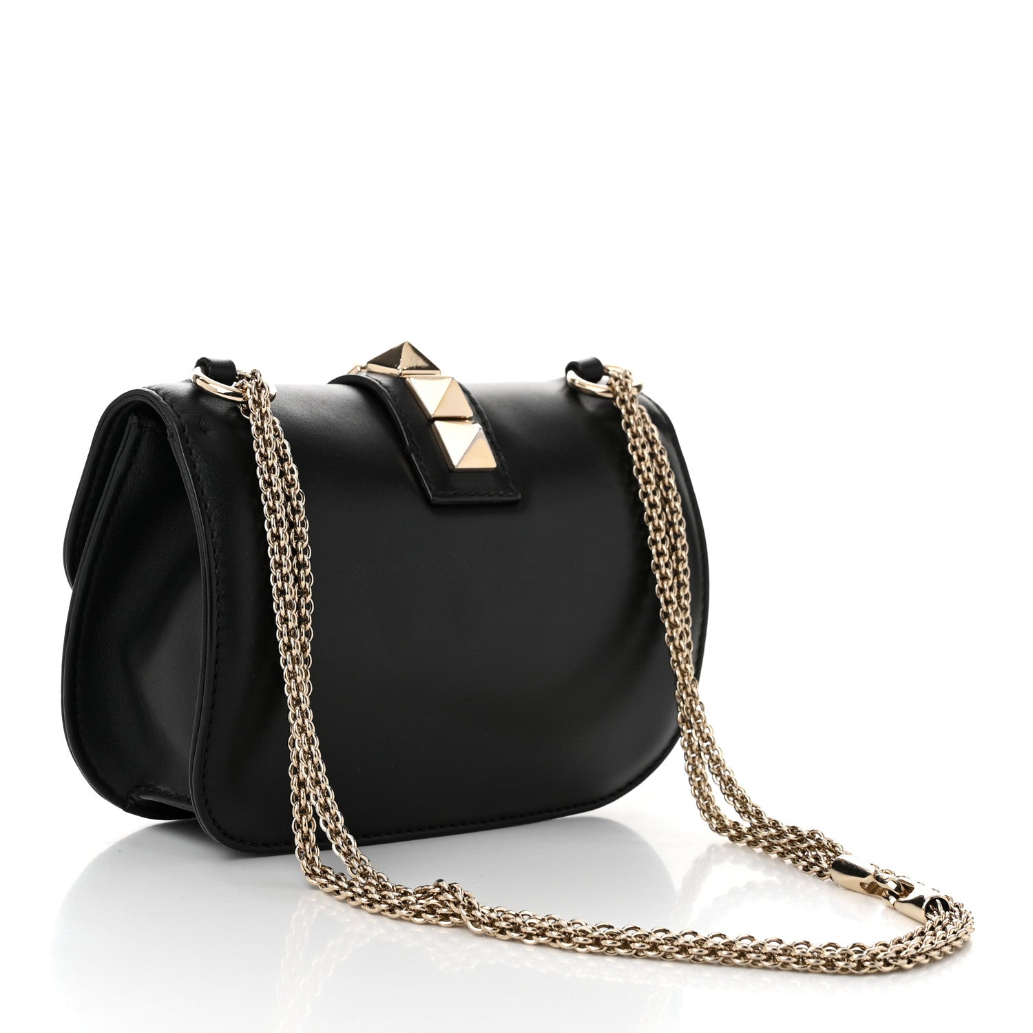 Valentino Garavani Vitello Small Glam Lock Rockstud Flap Black 3 of 9