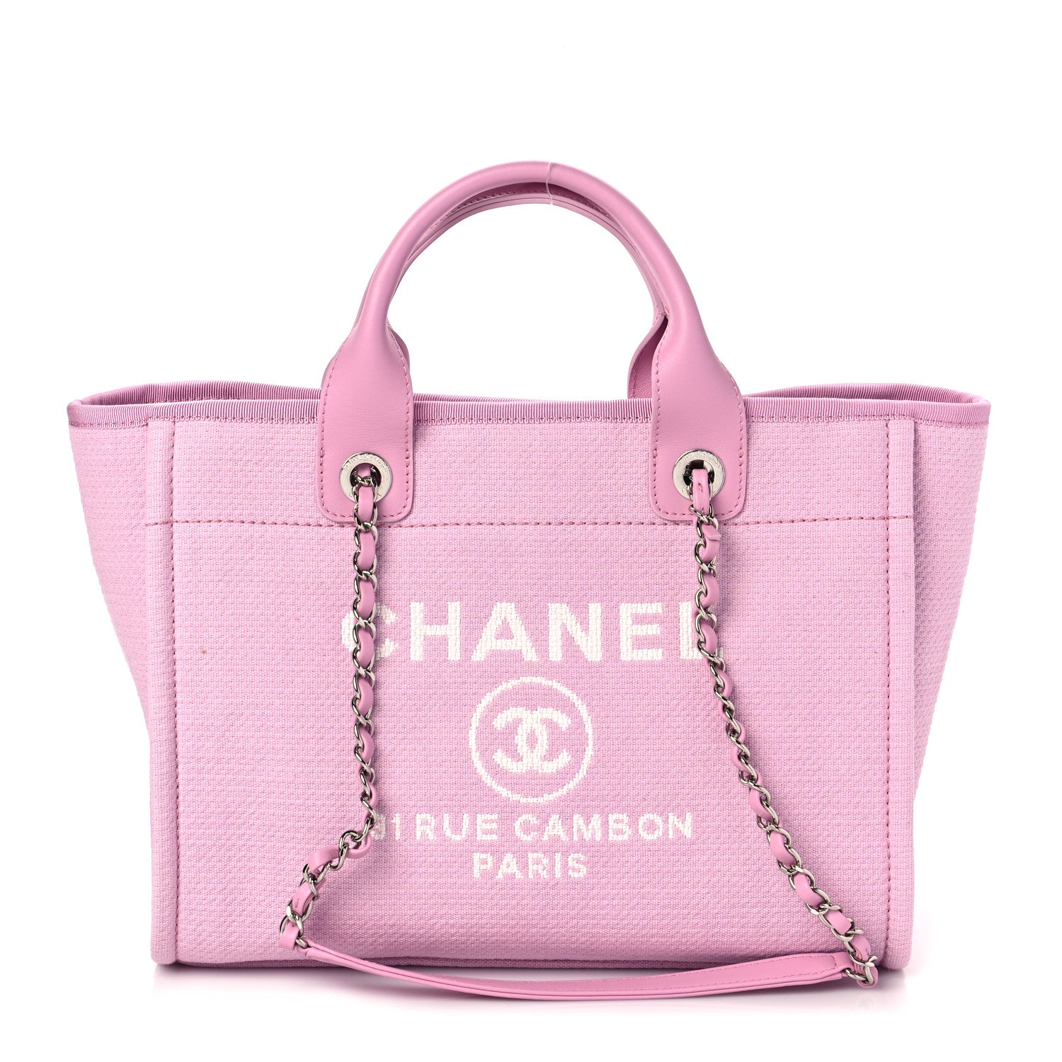 Chanel Mixed Fibers Small Deauville Tote Pink 3 of 10