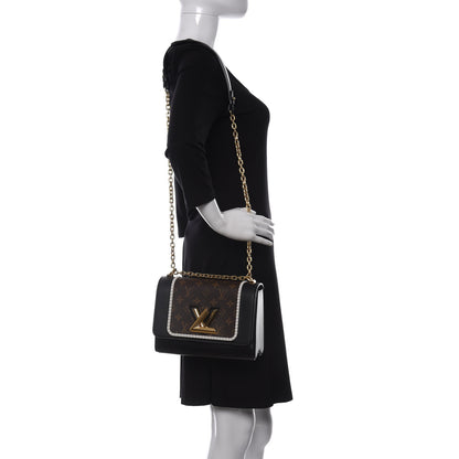 Louis Vuitton Calfskin Monogram Braided Twist Shoulder Bag MM Black 2 of 9