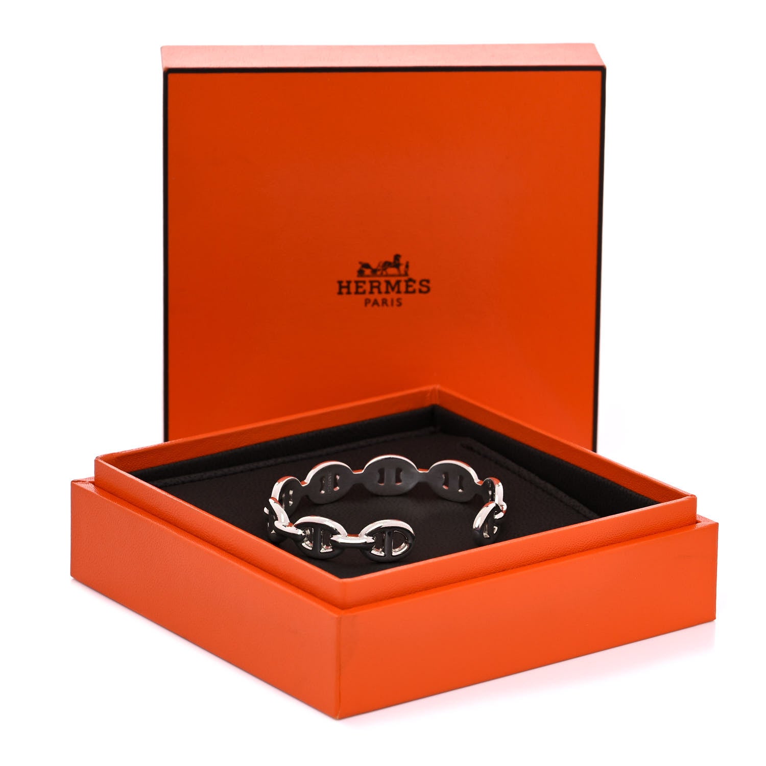 Hermes Sterling Silver MM Chaine d'Ancre Enchainee Cuff Bracelet SH 6 of 6