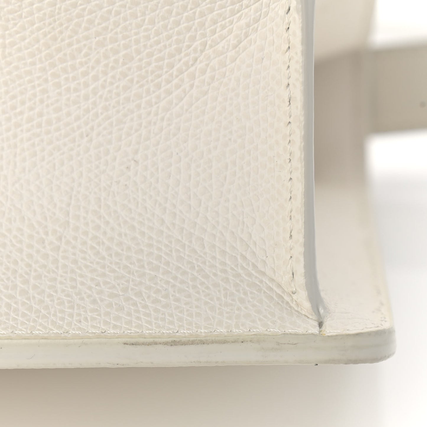 Ultra Matte Grained Calfskin 30 Montaigne Flap Bag White
