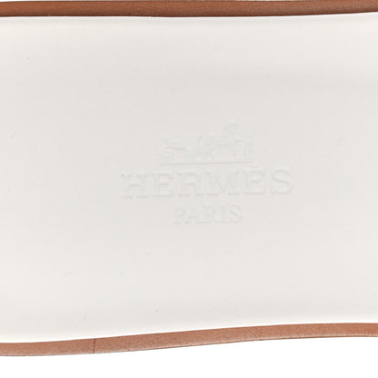 Hermes Box Calfskin Oran Sandals 38 White 7 of 9