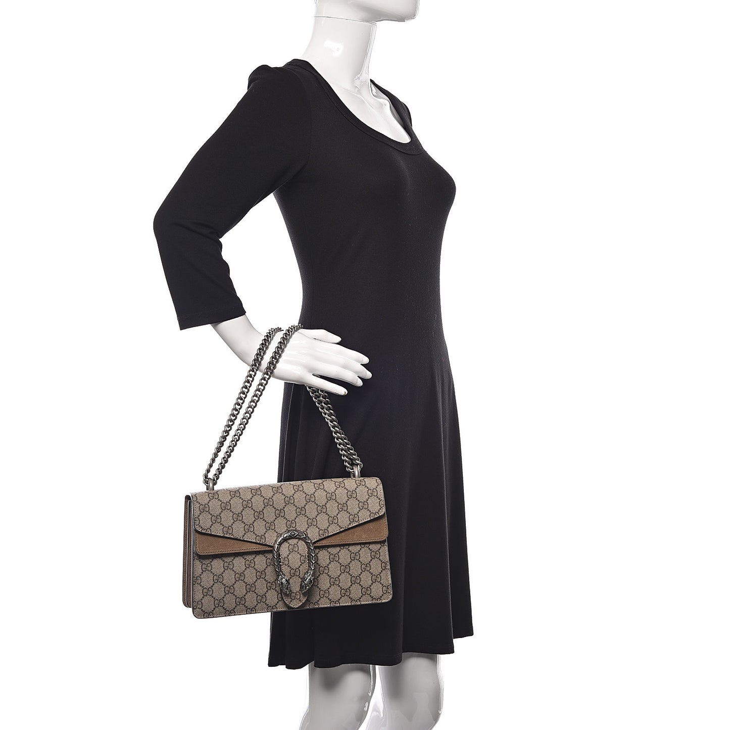 GG Supreme Monogram Small Dionysus Shoulder Bag Taupe