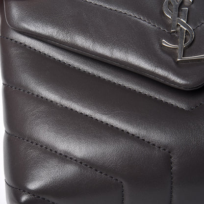 Saint Laurent Calfskin Y Quilted Monogram Toy Loulou Crossbody Bag Asphalt 9 of 12